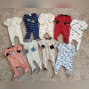 0-3 Month Baby Boy Sleeper Bundle
